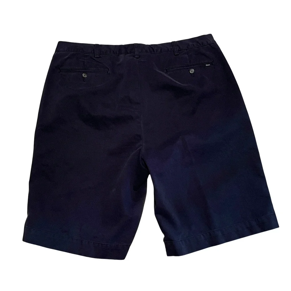 Polo Ralph Lauren Chino Shorts Mens 40T Navy Classic Preppy Flat Front Cotton